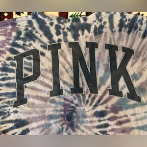 PINK Victoria's Secret Blue Tie-Dye Tee